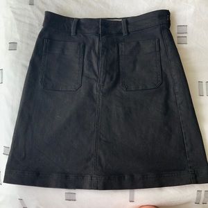 Everlane black twill mini skirt
